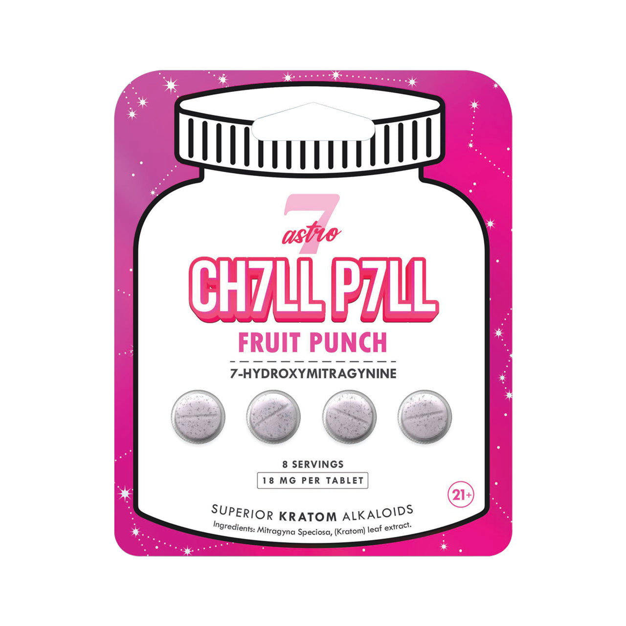 ASTRO 7 CH7LL PILL 7-HYDROXYMITRAGYNINE 18MG PER TAB (4CT PACK)