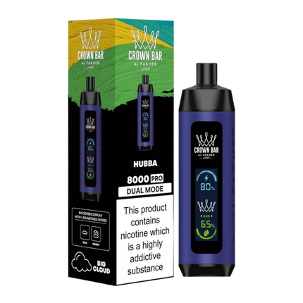 AL FAKHER CROWN BAR 8000 PRO DUAL MODE DISPOSABLE (10CT DISPLAY)