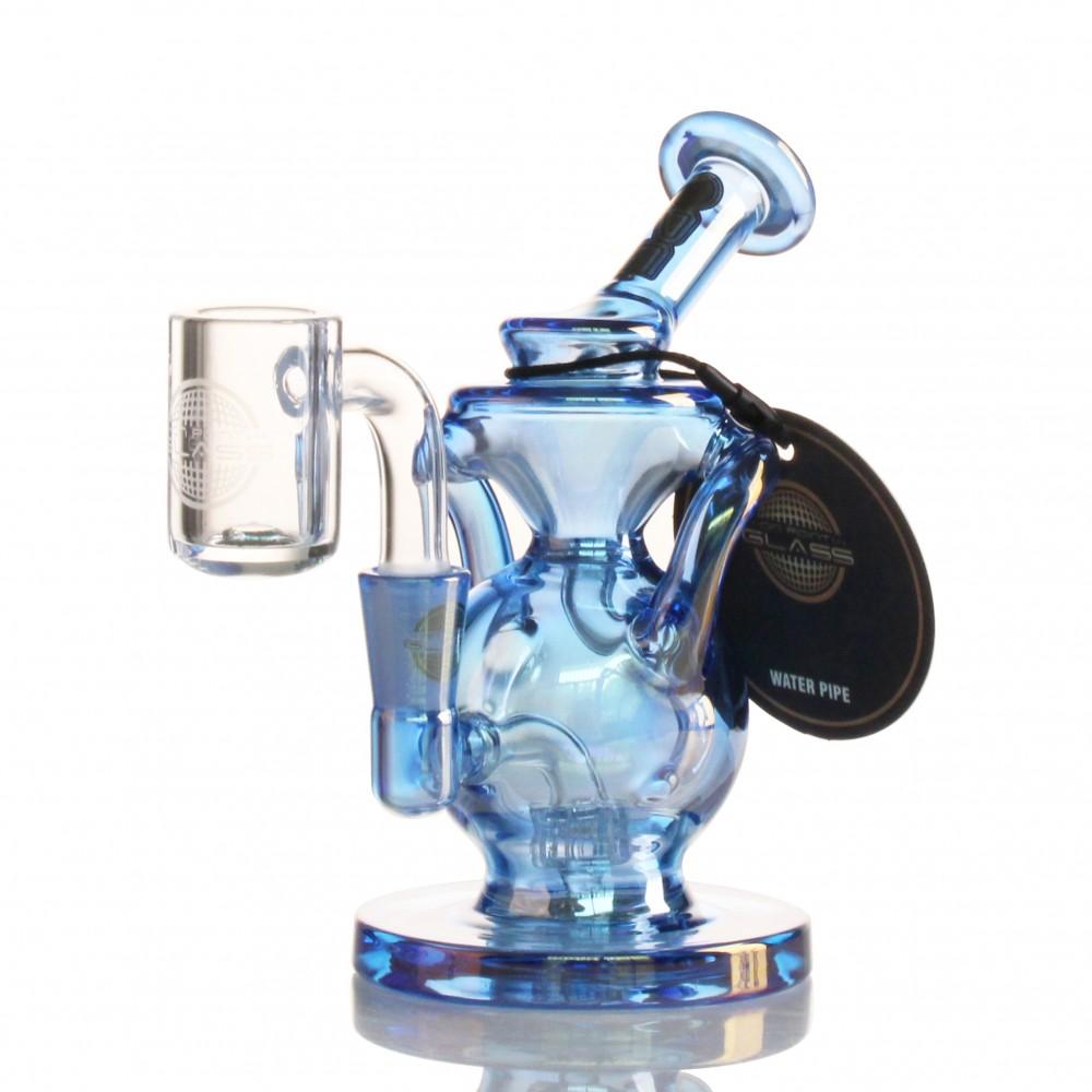 OPG - MINI RIG SERIES 5" CIRCULAR-FLASK RECYCLER W/ BANGER BLUE 750250841846