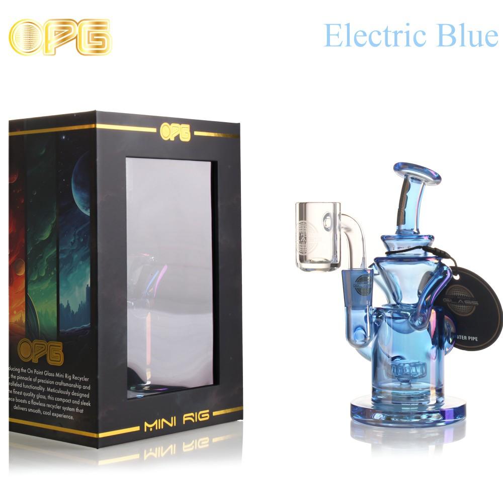 OPG MINI RIG SERIES 5" CHRONOGRAPH MATRIX PERC RECYCLER W/ BANGER ELECTRIC BLUE 750250842058