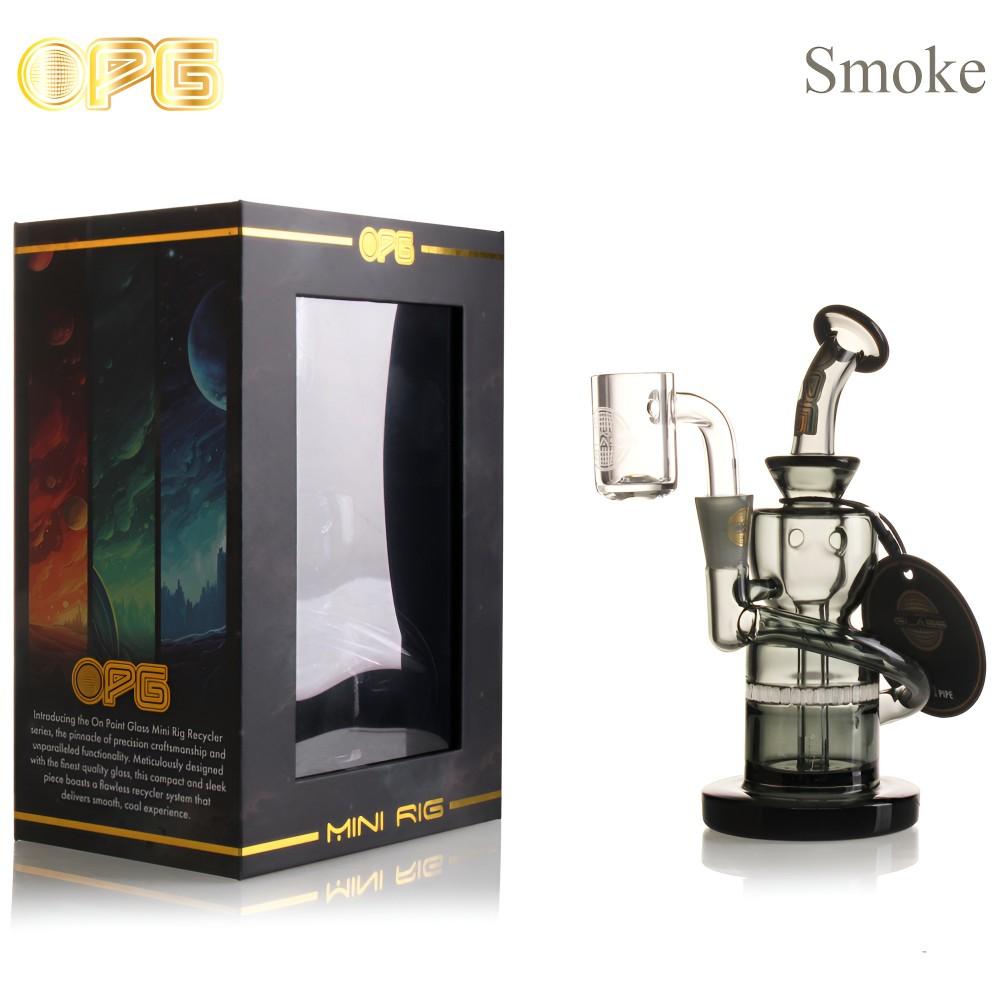OPG MINI RIG SERIES 6" ANNULATED SHAPE CURVED NECK RECYCLER W/ BANGER