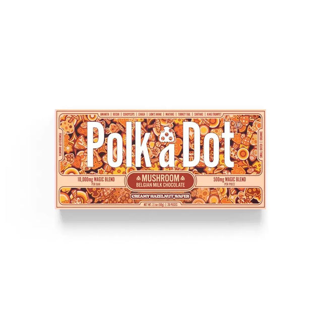 POLKADOT AMANITA MUSHROOM CHOCOLATE BAR 10000MG/BAR CREAMY HAZLENUT WAFER 684646686516