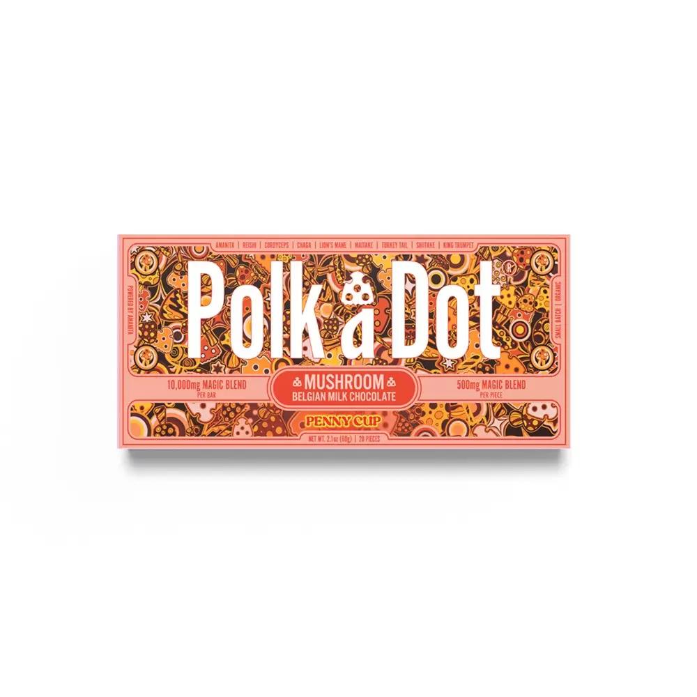 POLKADOT AMANITA MUSHROOM CHOCOLATE BAR 10000MG/BAR PENNY CUP 684646686608