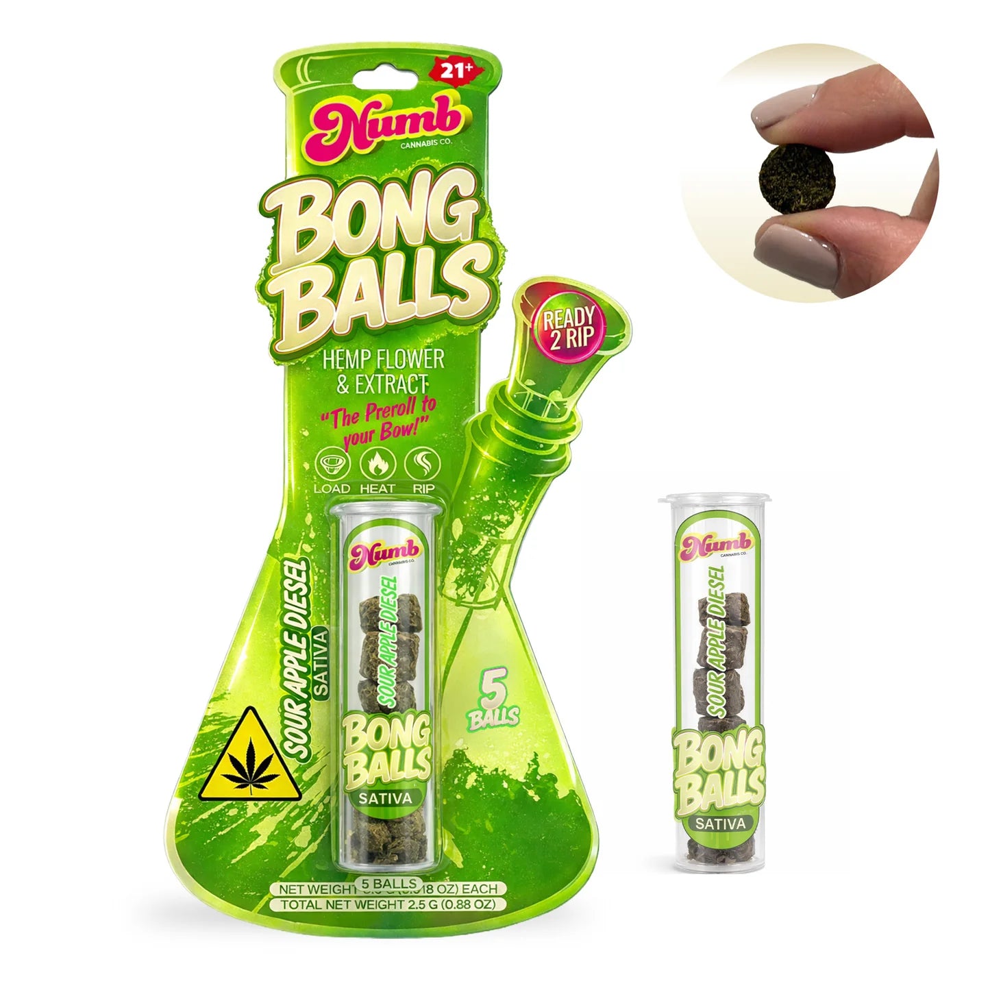 NUMB D8 2 GRAM BONG BALL (5CT PACK)
