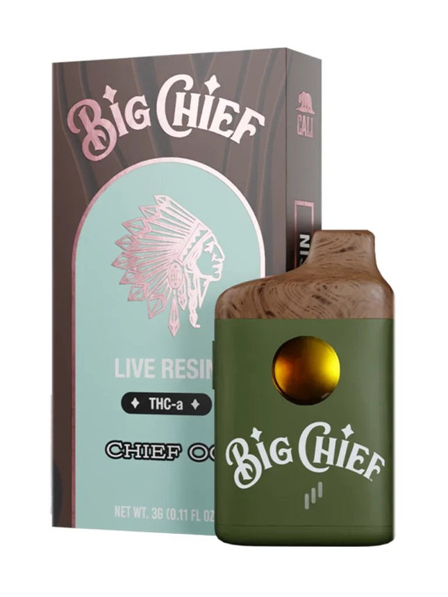 BIG CHIEF LIVE RESIN THC-A 3 GRAM DISPOSABLE CHIEF OG (INDICA) 641837751644