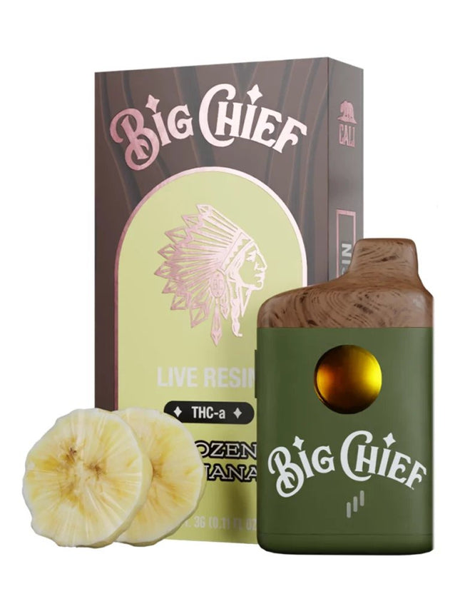 BIG CHIEF LIVE RESIN THC-A 3 GRAM DISPOSABLE FROZEN BANANA (SATIVA) 641837751668