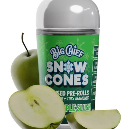 BIG CHIEF SNOW CONES THC-A INFUSED PRE-ROLLS GREEN APPLE SLUSH (HYBRID) 641837751514