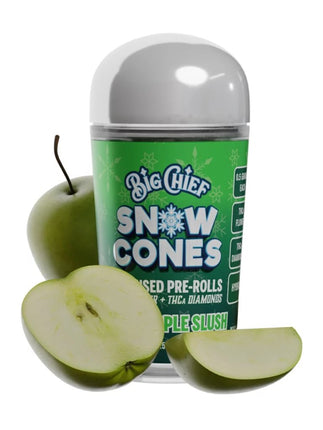 BIG CHIEF SNOW CONES THC-A INFUSED PRE-ROLLS GREEN APPLE SLUSH (HYBRID) 641837751514