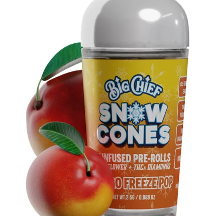 BIG CHIEF SNOW CONES THC-A INFUSED PRE-ROLLS MANGO FREEZE POP (INDICA) 641837751538