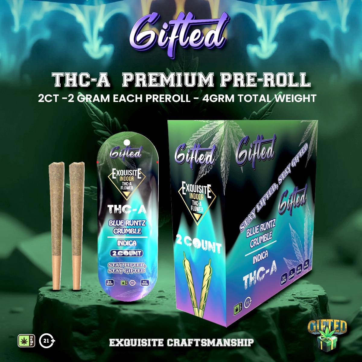 GIFTED EXQUISITE THC-A PRE ROLL (2G x 2CT)
