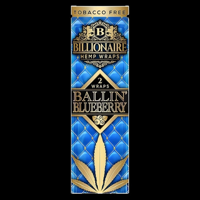 BILLIONAIRE HEMP WRAP 2PK 25CT/BOX BILLIONAIRE HEMP WRAP 2PK 25CT/BOX - BALLIN BLUEBERRY 10857545008773