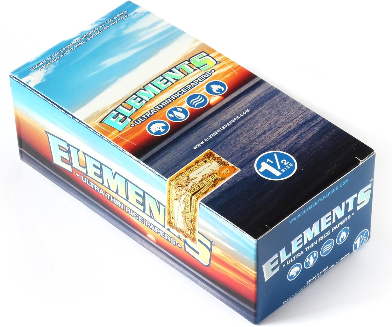 ELEMENTS ULTRA THIN RICE  1 1/2 ROLLING PAPER (25CT/BOX)