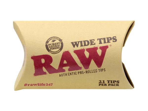 RAW PRE-ROLL WIDE TIPS 21 TIPS/PACK (20CT/BOX)