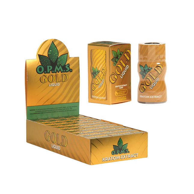 OPMS - GOLD LIQUID EXTRACT KRATOM SHOT 8.8ML / BOTTLE 50CT TRAY