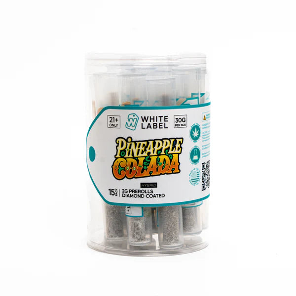 WHITE LABEL 2G DIAMOND COATED PRE ROLLS (15CT/JAR)