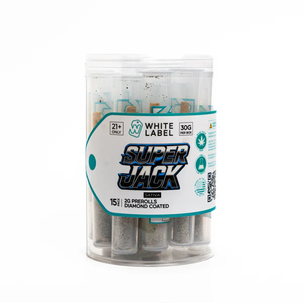 WHITE LABEL 2G DIAMOND COATED PRE ROLLS (15CT/JAR)