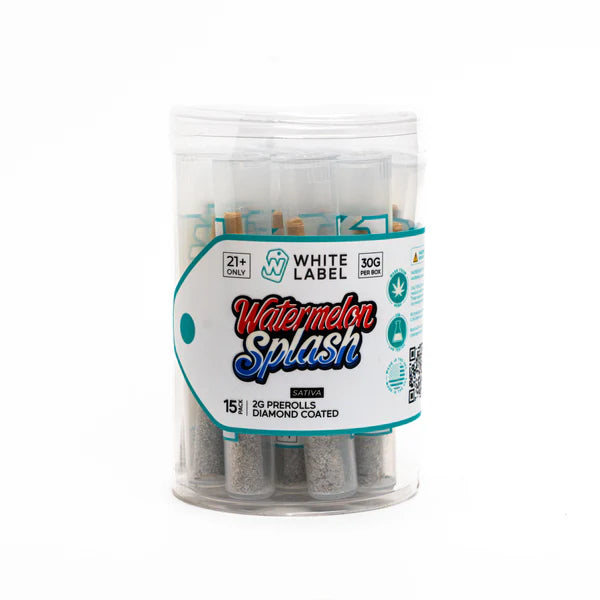 WHITE LABEL 2G DIAMOND COATED PRE ROLLS (15CT/JAR)