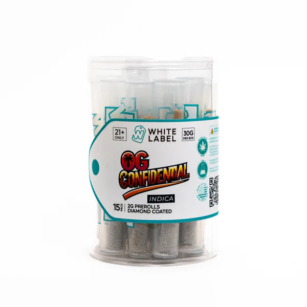 WHITE LABEL 2G DIAMOND COATED PRE ROLLS (15CT/JAR)