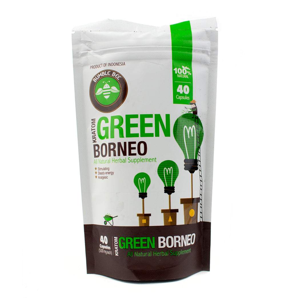 BUMBLE BEE KRATOM 40CT CAPSULES GREEN BORNEO 015568027147