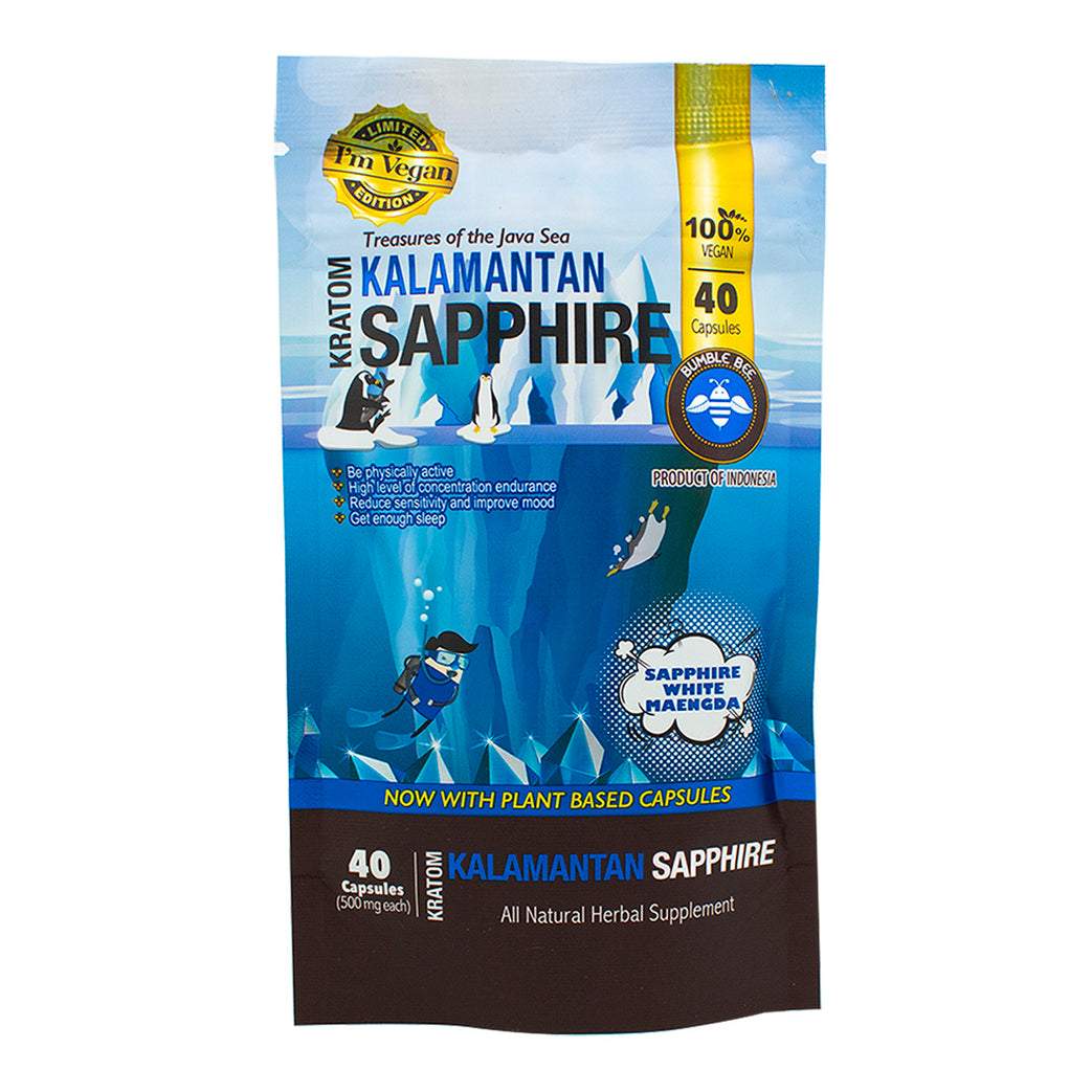 BUMBLE BEE KRATOM 40CT CAPSULES KALAMANTAN SAPPHIRE 015568024610