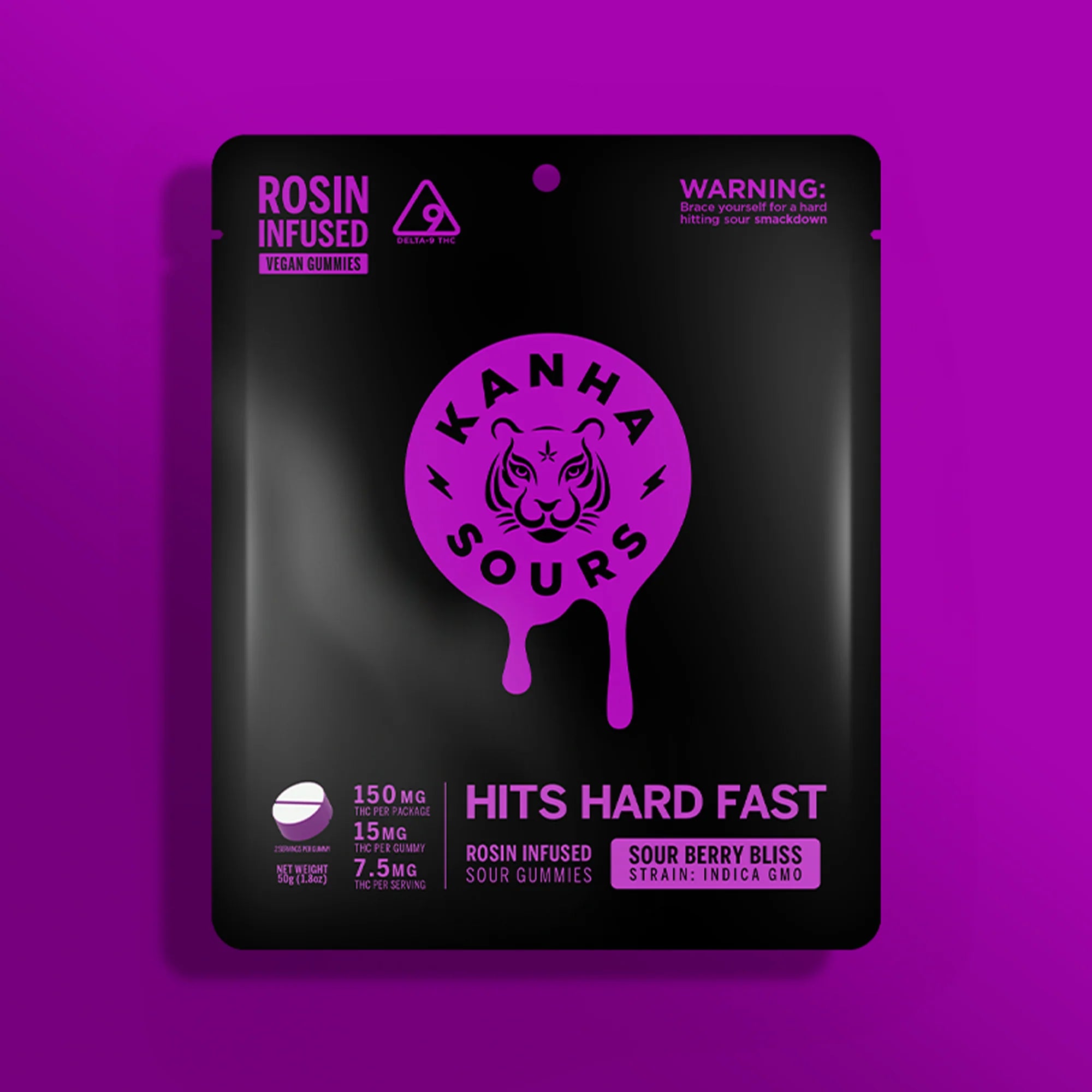 KANHA SOURS 150MG D9 ROSIN INFUSED GUMMIES (10CT BAG)