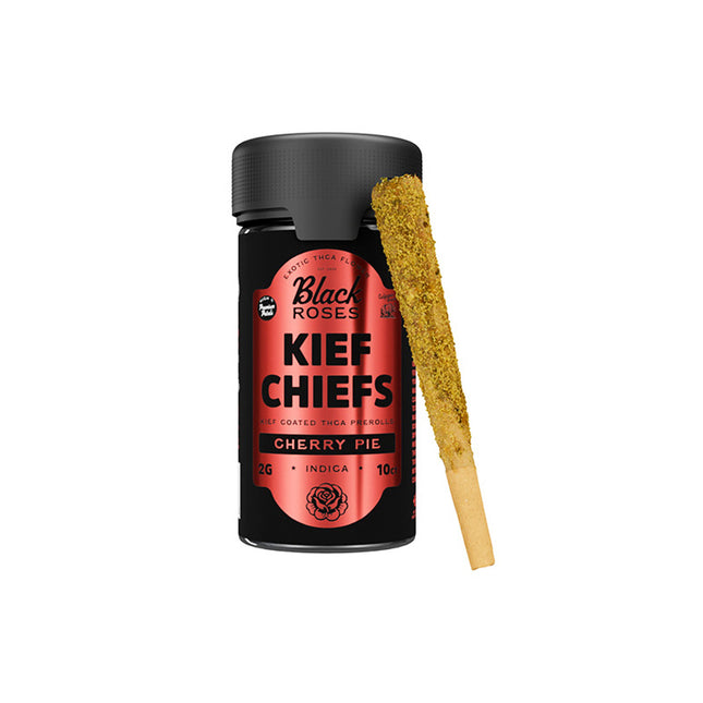 BLACK ROSES KIEF COATED THCA PREROLLS 2 GRAM EACH (10CT JAR)