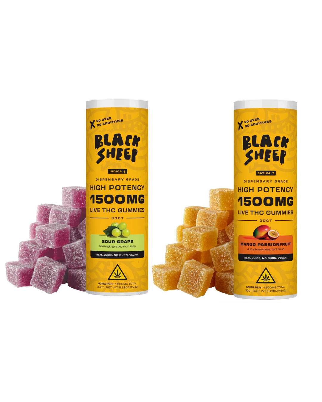 BLACK SHEEP LIVE THC HIGH POTENCY 1500MG GUMMY BOX (30CT/TUBE, 6PK/BOX)