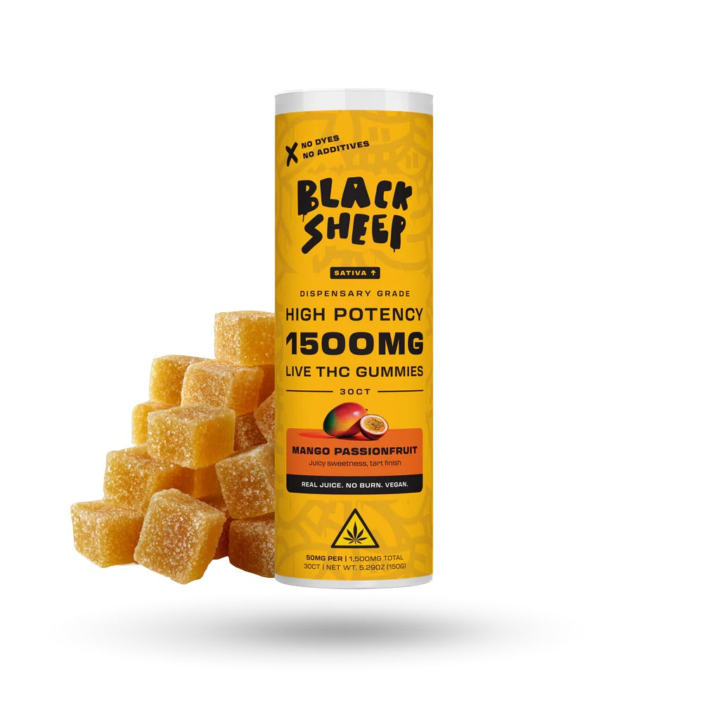 BLACK SHEEP LIVE THC HIGH POTENCY 1500MG GUMMY BOX (30CT/TUBE, 6PK/BOX)