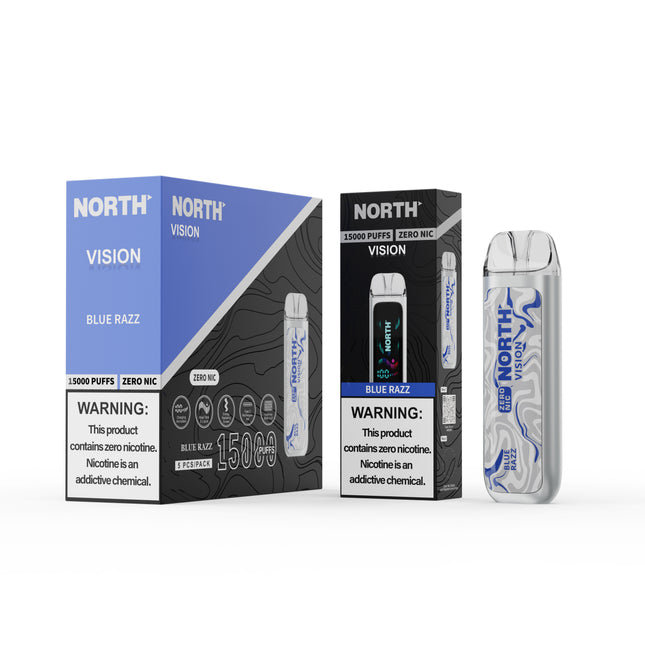 NORTH VISION ZERO NIC 15K PUFFS DISPOSABLE VAPE (5CT DISPLAY) Rising Wholesale Inc. NORTH VISION ZERO NIC 15K PUFFS DISPOSABLE VAPE (5CT DISPLAY) Rising Wholesale Inc.