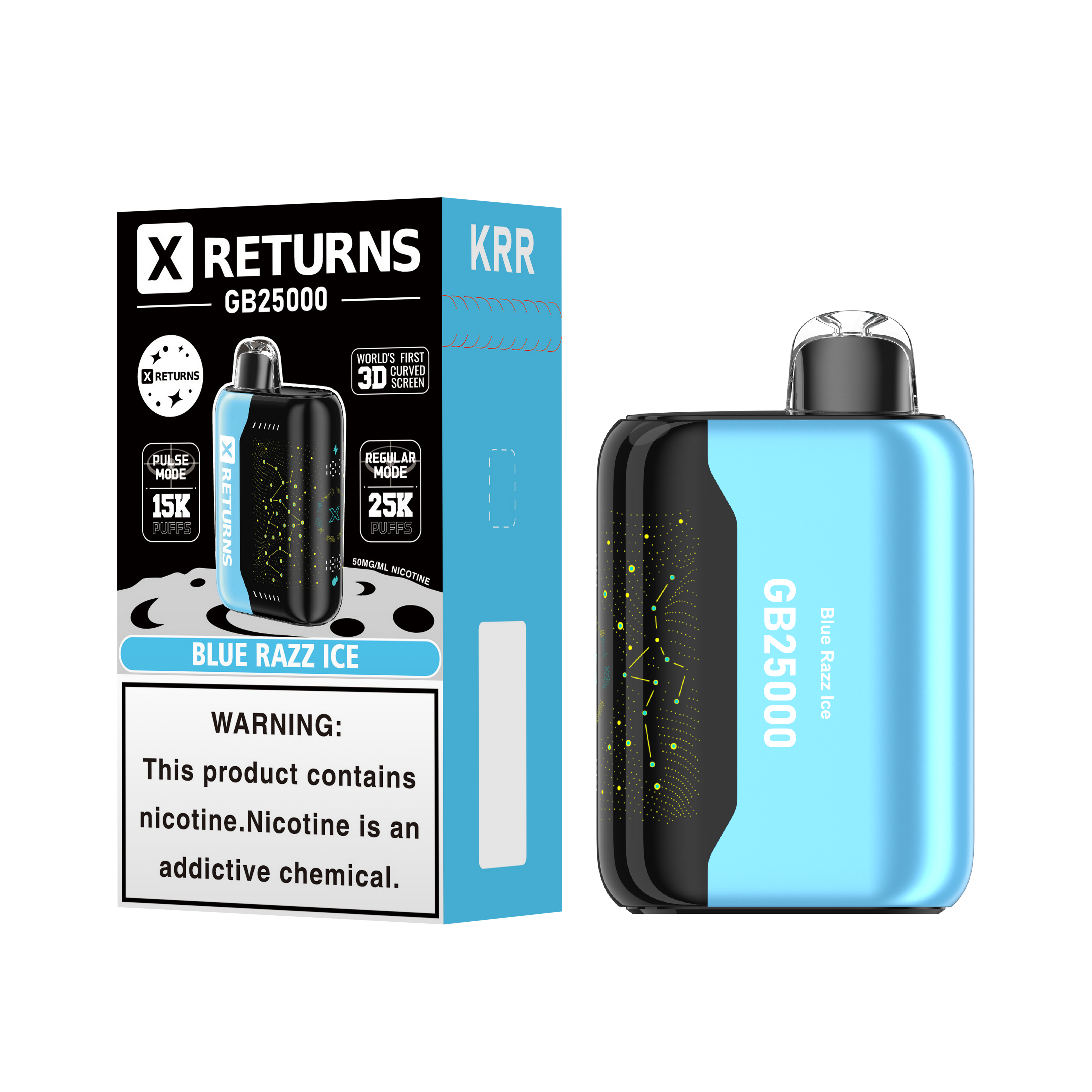 X RETURN 25K PUFFS 5% DISPOSABLE (5CT DISPLAY)