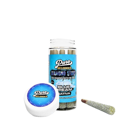 PURO RELOADED DIAMOND STUDS THCA DIAMOND COATED PRE-ROLLS (10 X 2G) 10CT JAR