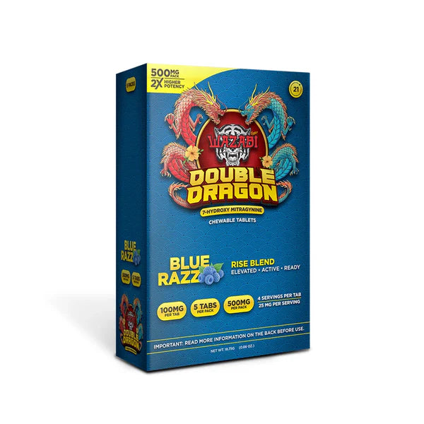 WAZABI DOUBLE DRAGON 7-HYDROXY 100MG CHEWABLE TABLETS (5CT/ PACK)