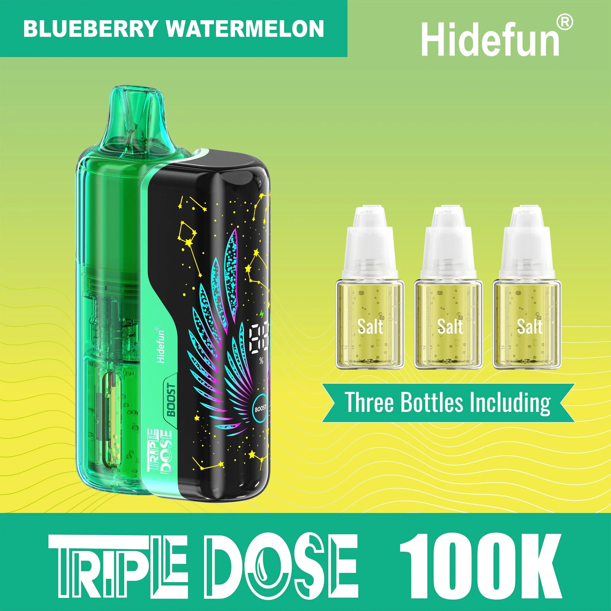 HIDEFUN TRIPLE DOSE DISPOSABLE POD 100K PUFFS (5CT DISPLAY)