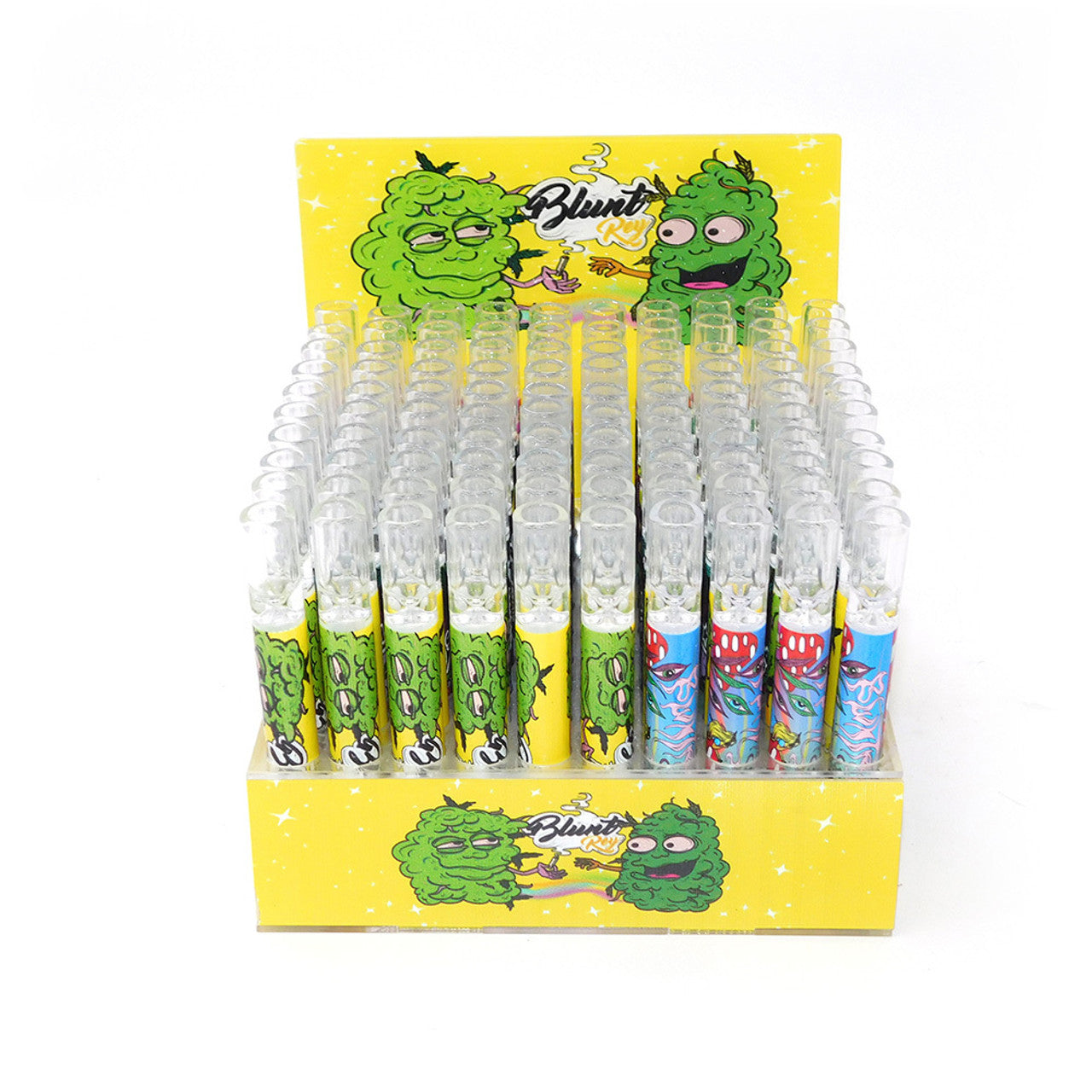 GLASS ONE HITTER ASSORTED DESIGN 100CT/DISPLAY