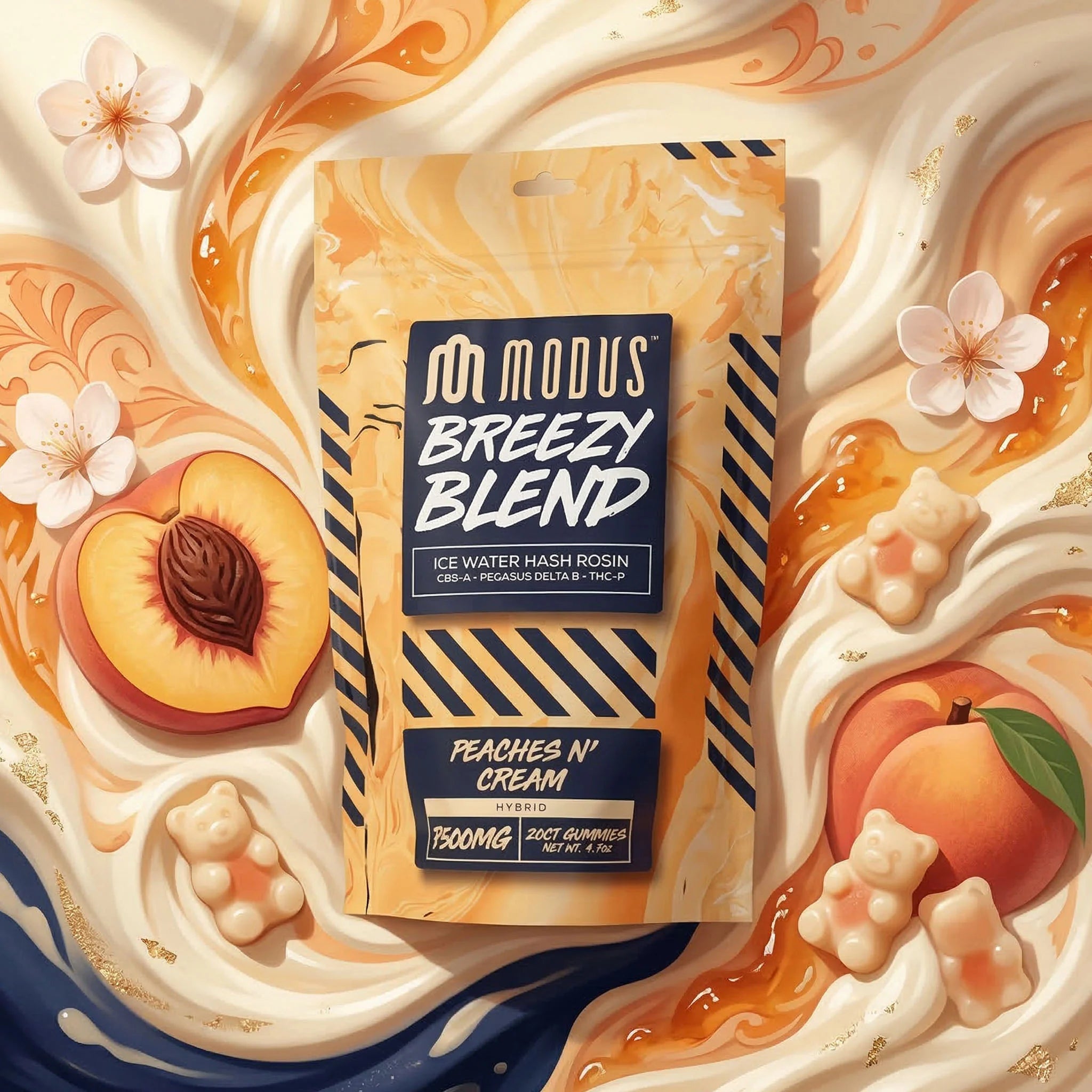 MODUS BREEZY BLEND (ICE WATER HASH ROSIN CB9-A + PEGASUS D8 + THC-P) 7500MG 20CT GUMMIES