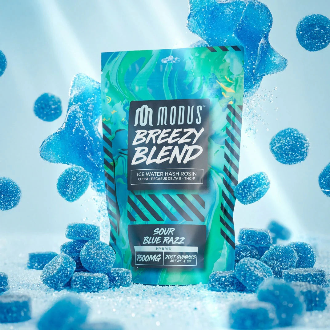 MODUS BREEZY BLEND (ICE WATER HASH ROSIN CB9-A + PEGASUS D8 + THC-P) 7500MG 20CT GUMMIES