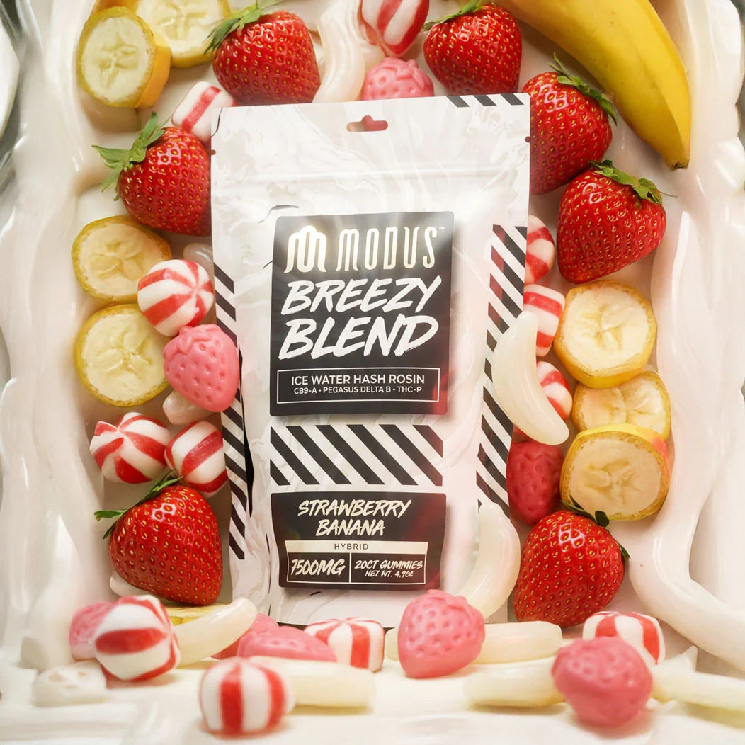 MODUS BREEZY BLEND (ICE WATER HASH ROSIN CB9-A + PEGASUS D8 + THC-P) 7500MG 20CT GUMMIES
