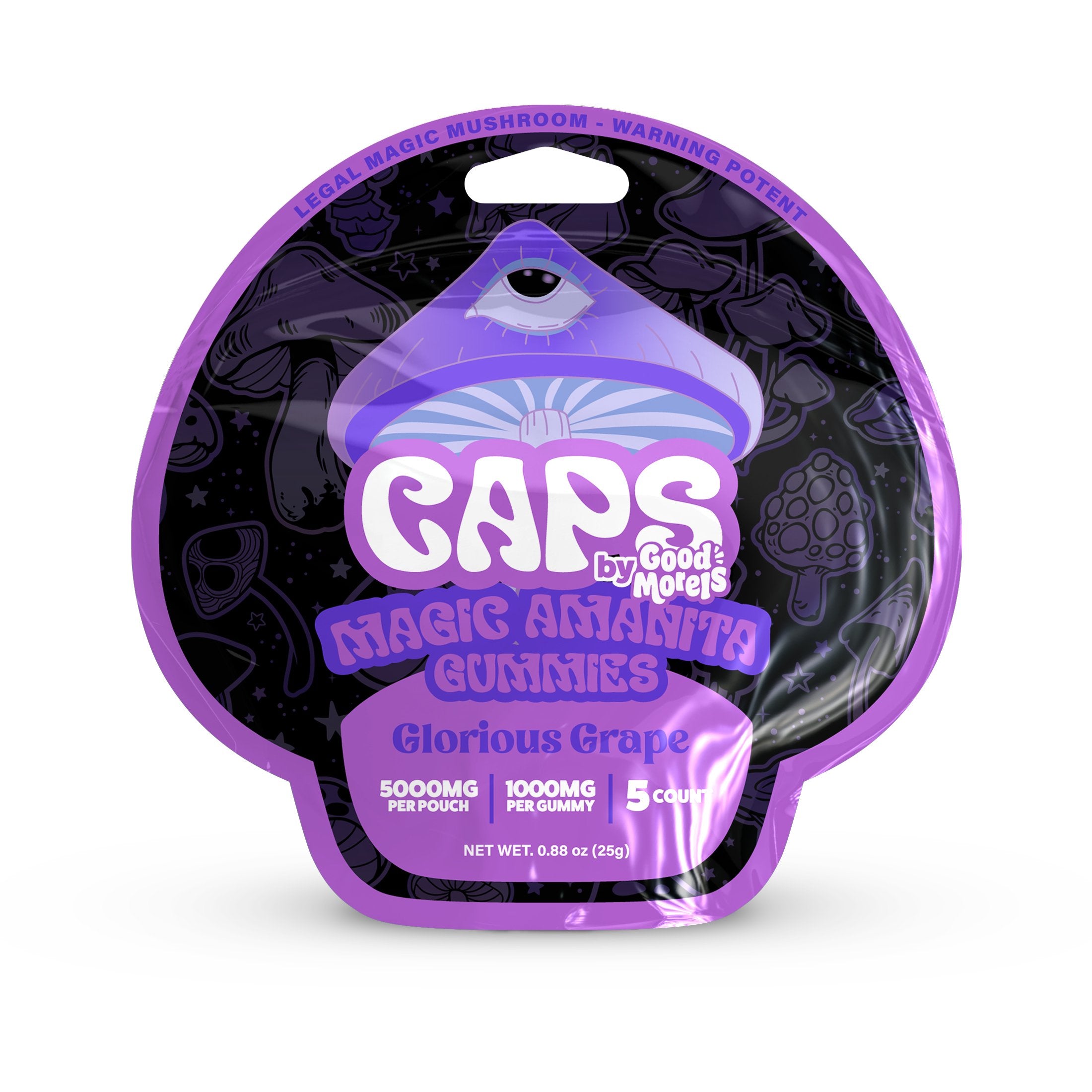 CAPS AMANITA MUSHROOM GUMMIES 5000MG BAG GLORIOUS GRAPE 749355088157