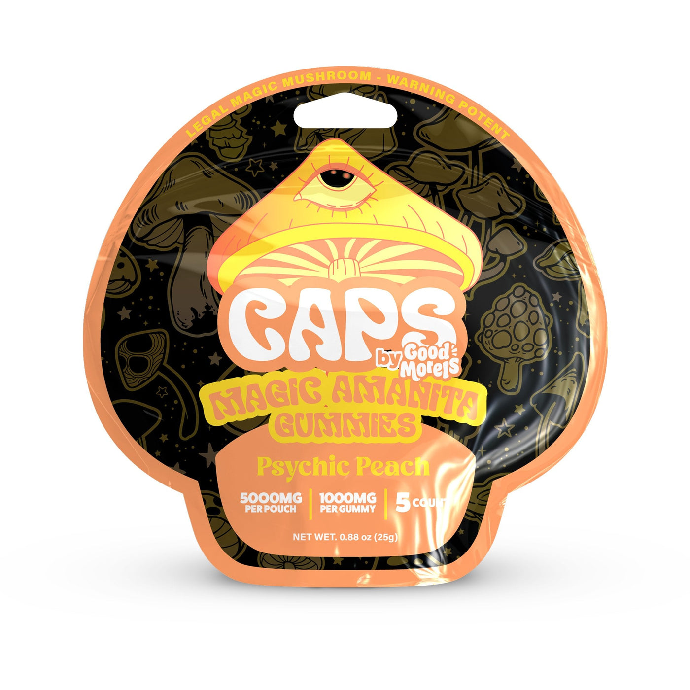 CAPS AMANITA MUSHROOM GUMMIES 5000MG BAG PSYCHICH PEACH 749355088164