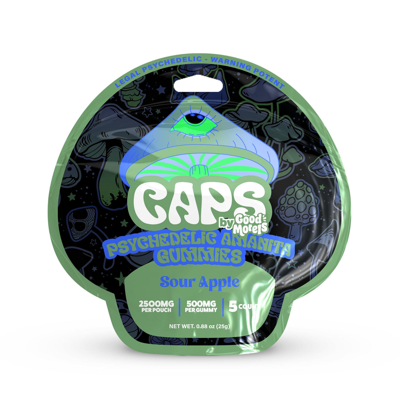 CAPS AMANITA MUSHROOM GUMMIES 5000MG BAG SOUR APPLE 749355086771