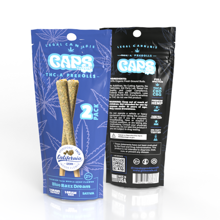 CAPS THC-A PRE ROLLS (2PC/PACK) 1 GRAM EACH