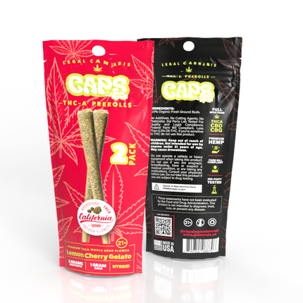 CAPS THC-A PRE ROLLS (2PC/PACK) 1 GRAM EACH