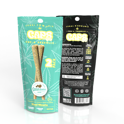 CAPS THC-A PRE ROLLS (2PC/PACK) 1 GRAM EACH