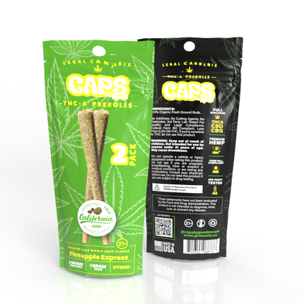 CAPS THC-A PRE ROLLS (2PC/PACK) 1 GRAM EACH
