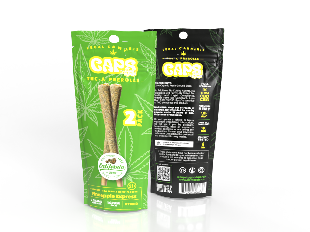 CAPS THC-A PRE ROLLS (2PC/PACK) 1 GRAM EACH