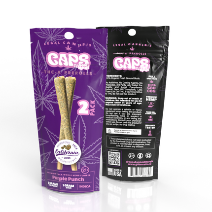 CAPS THC-A PRE ROLLS (2PC/PACK) 1 GRAM EACH