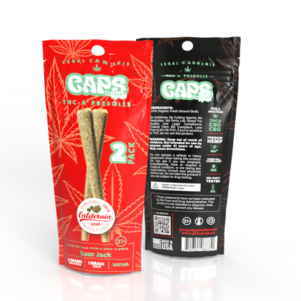 CAPS THC-A PRE ROLLS (2PC/PACK) 1 GRAM EACH