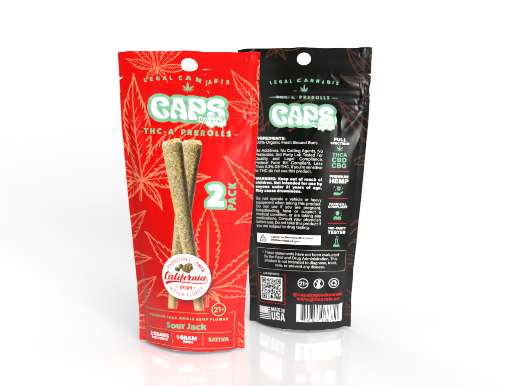 CAPS THC-A PRE ROLLS (2PC/PACK) 1 GRAM EACH