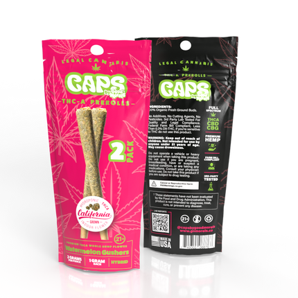 CAPS THC-A PRE ROLLS (2PC/PACK) 1 GRAM EACH