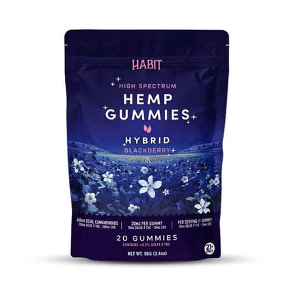 HABIT HIGH SPECTRUM 10MG CBD + 10MG D9 GUMMIES (20CT/BAG)
